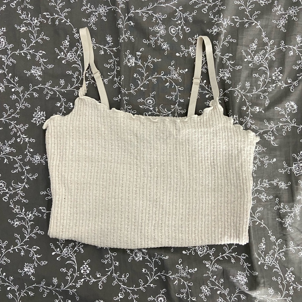 Forever 21 Ribbed Knit Scallop Bodysuit